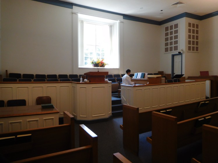 LynnfieldMAElderDavisPracticingPianoBeforeDistrictMeeting